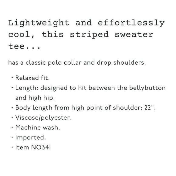 MADEWELL Sweater Women XS Polo Knit Tee NEW Ivory Stripe Short Sleeve NQ341 - Picture 14 of 14